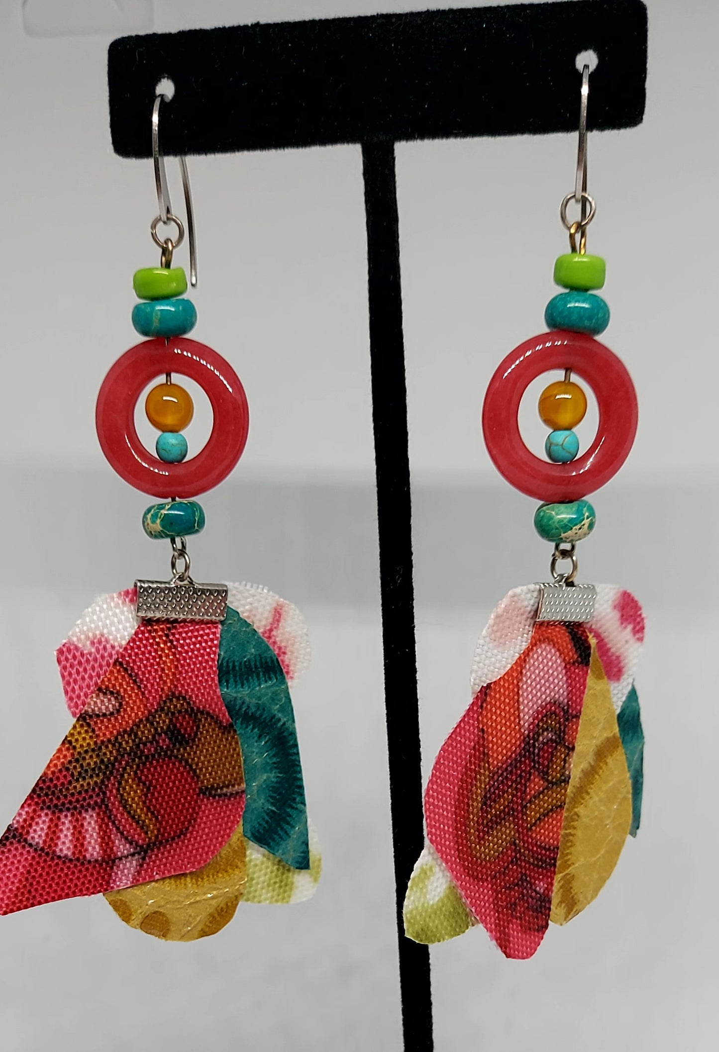 Multi-Colored Fabric Earrings