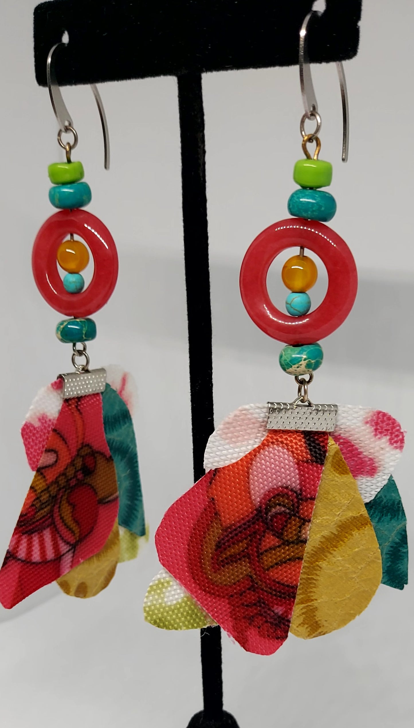 Multi-Colored Fabric Earrings