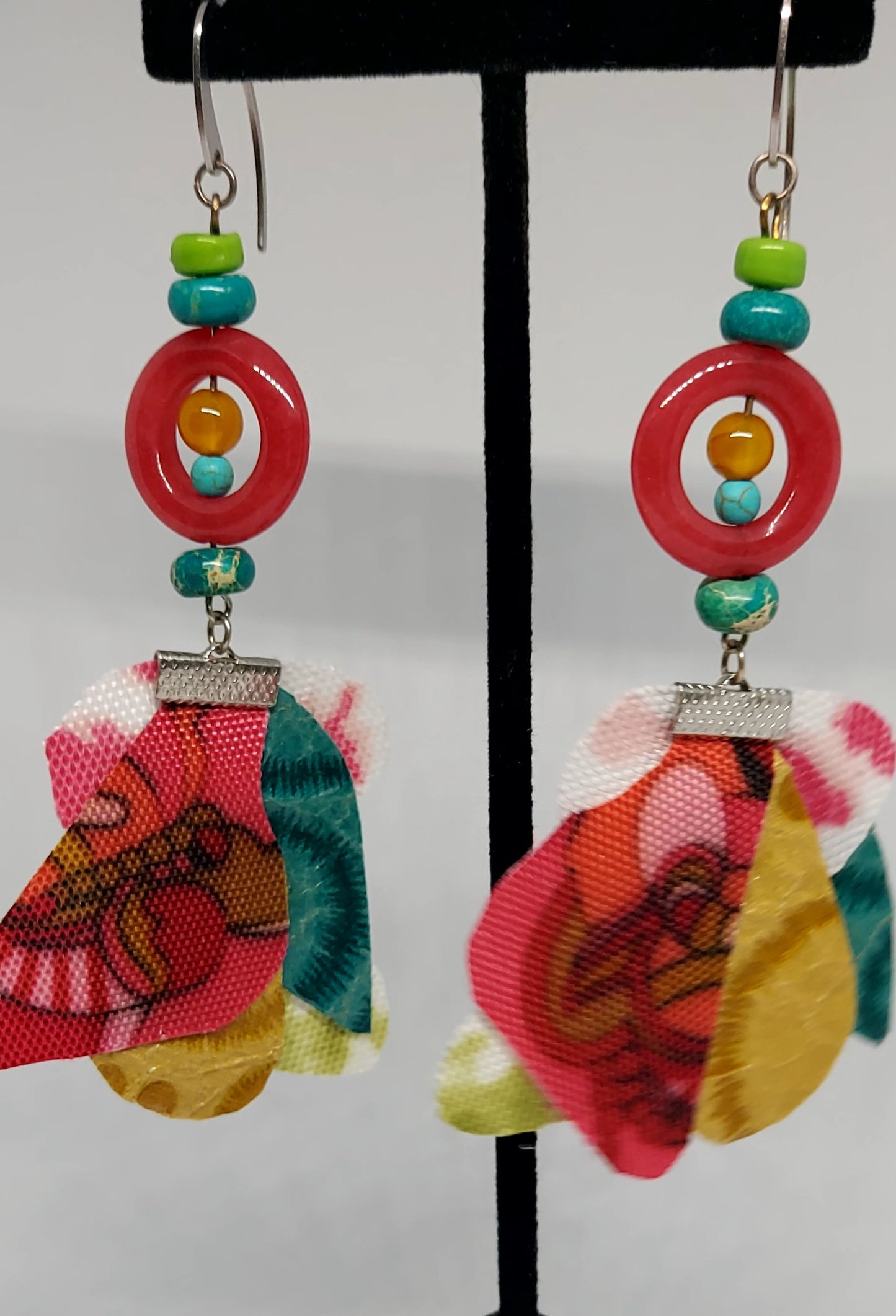 Multi-Colored Fabric Earrings