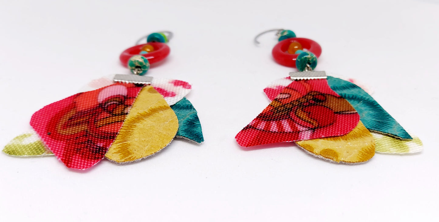 Multi-Colored Fabric Earrings