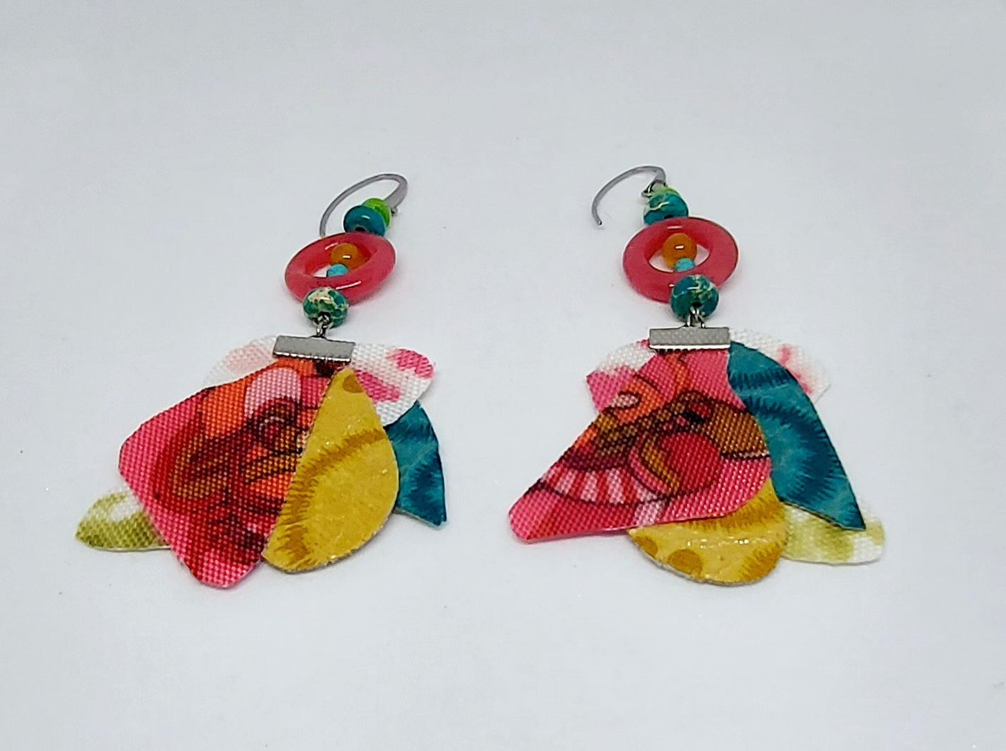 Multi-Colored Fabric Earrings