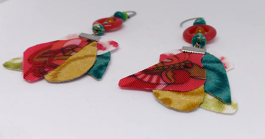 Multi-Colored Fabric Earrings