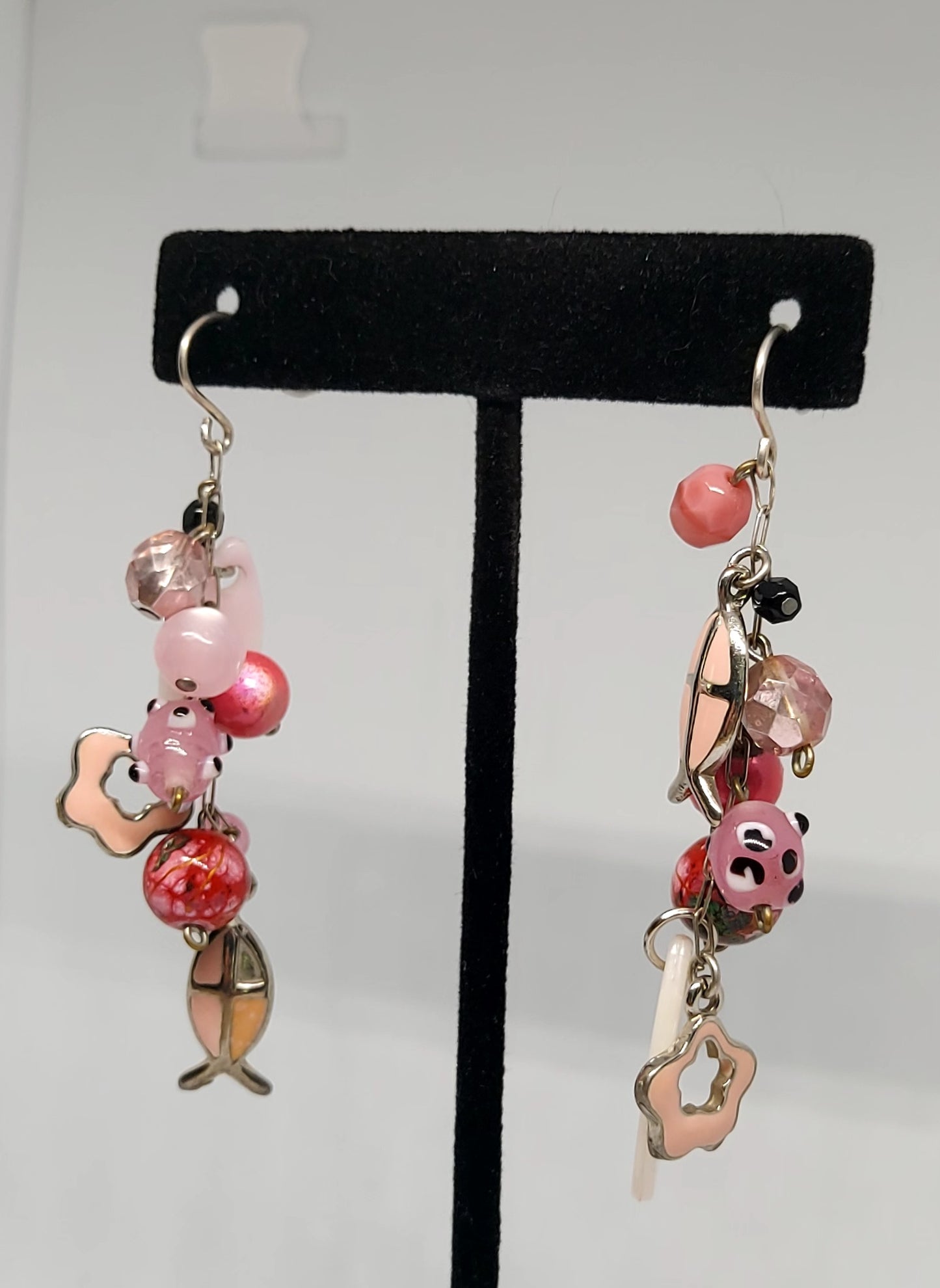 Pink Beaded Earrings