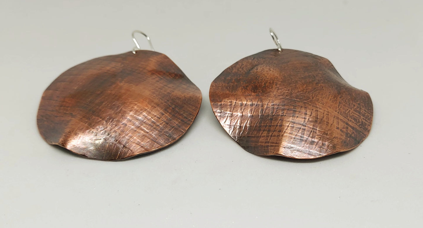 Copper Disk Earrings