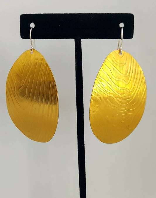 Thumbprint Brass Earrings