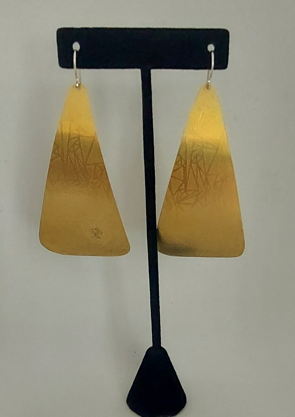 Abstract Pyramid Brass Earrings