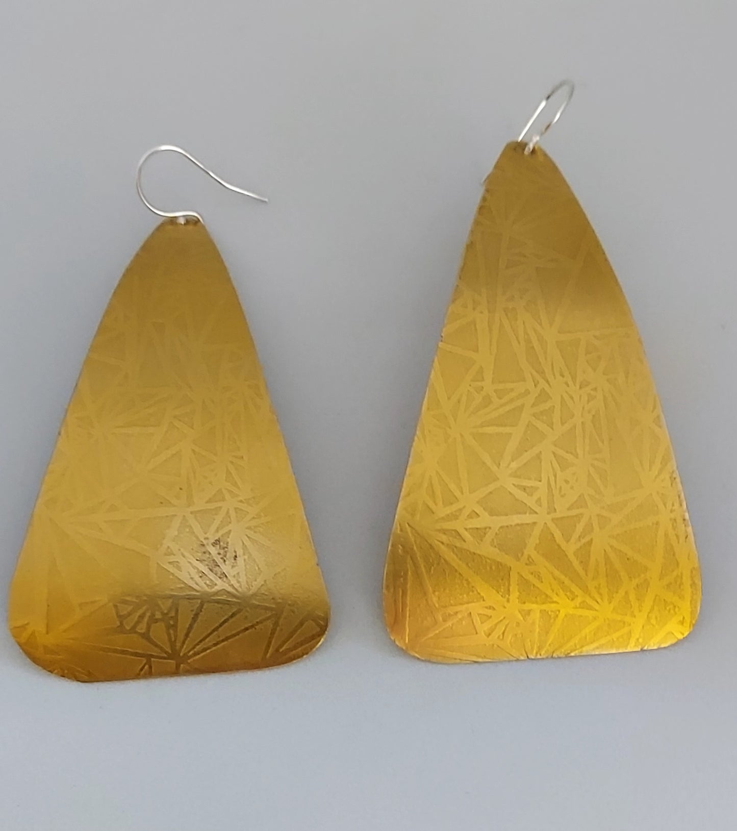 Abstract Pyramid Brass Earrings
