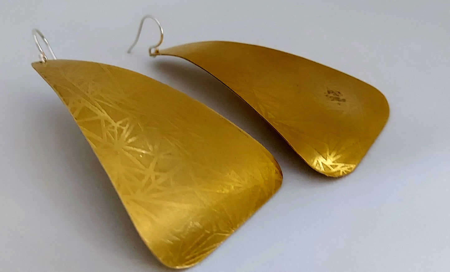 Abstract Pyramid Brass Earrings