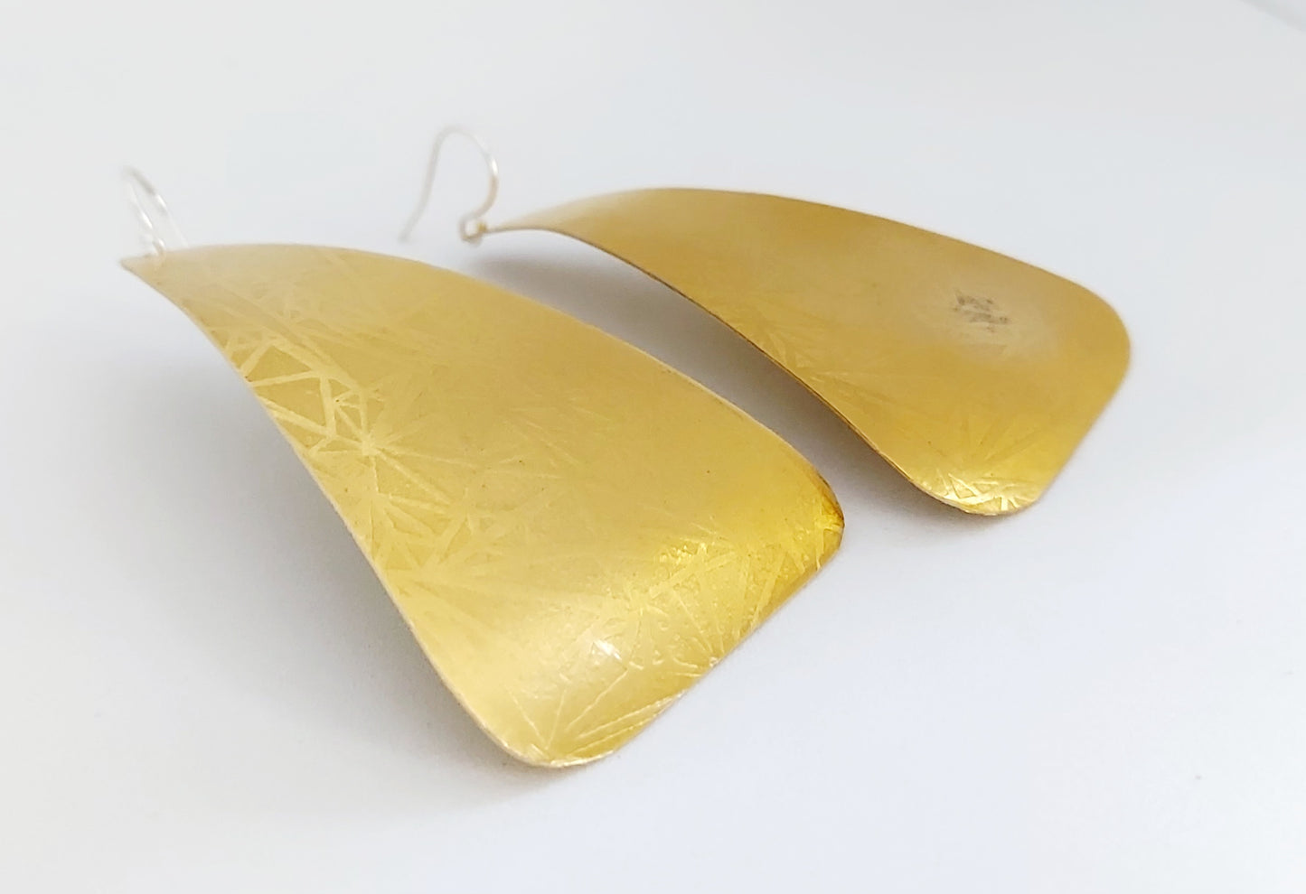 Abstract Pyramid Brass Earrings