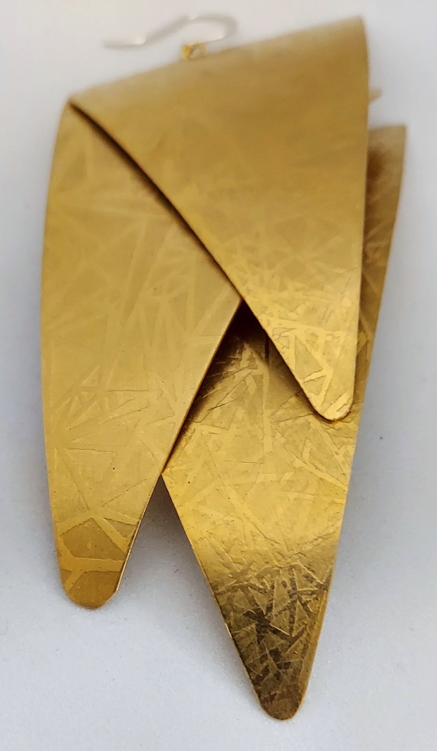 Triple Triangle Brass Earrings