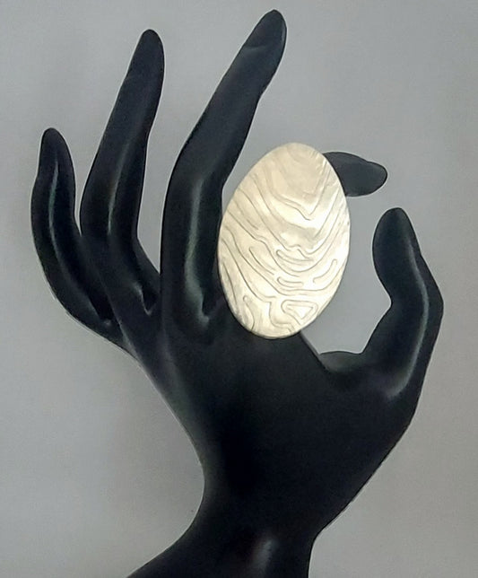 Sterling Silver Thumbprint Statement Ring