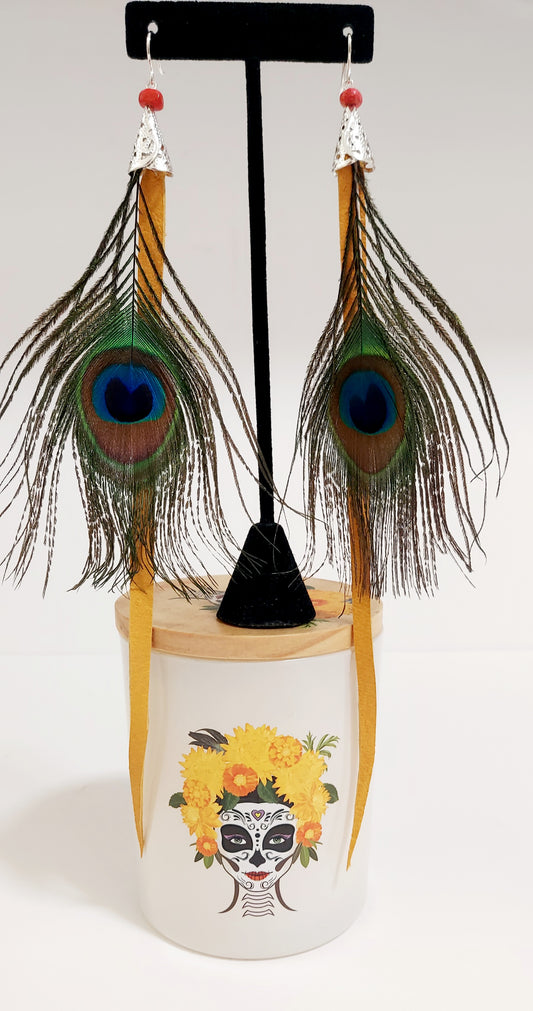 The Watchful Plume Feather Earrings