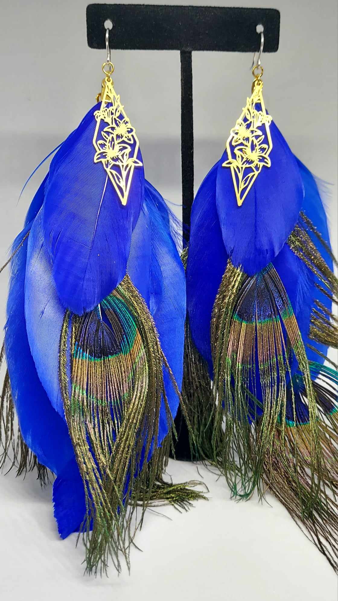 Power Peacock Feather Earrings