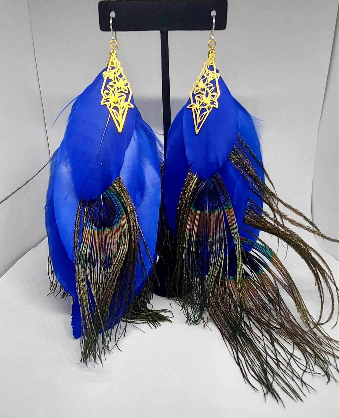 Power Peacock Feather Earrings