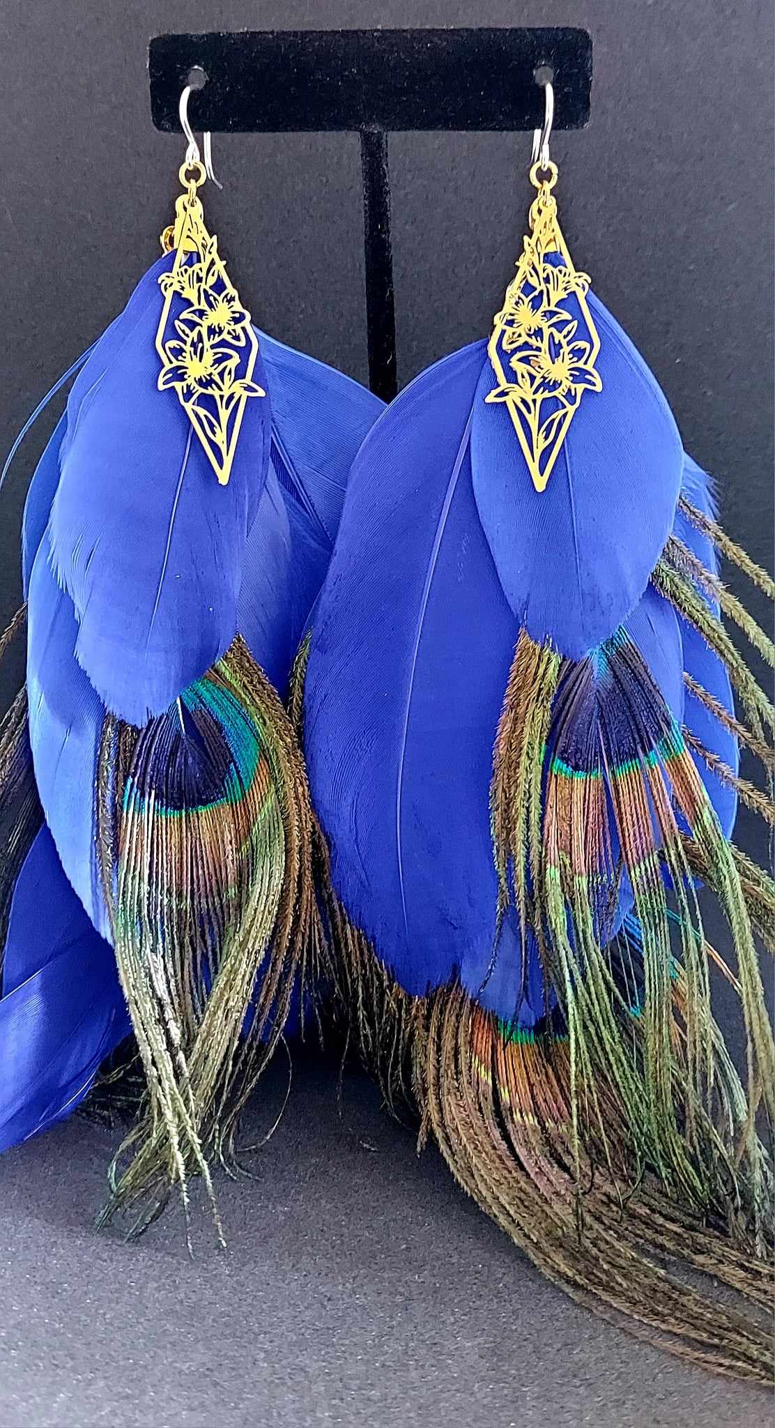 Power Peacock Feather Earrings
