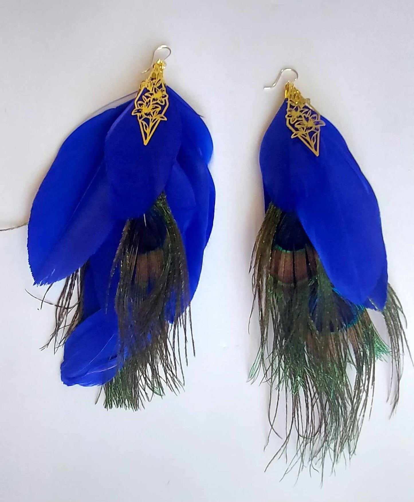 Power Peacock Feather Earrings