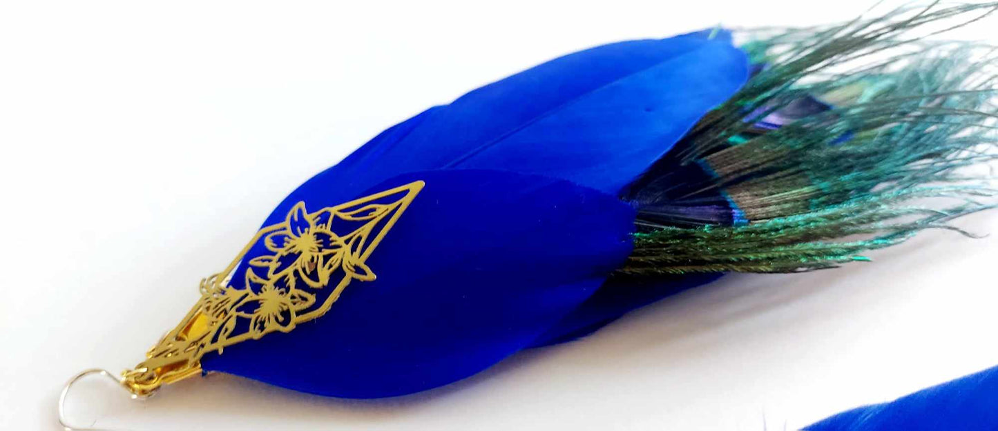 Power Peacock Feather Earrings