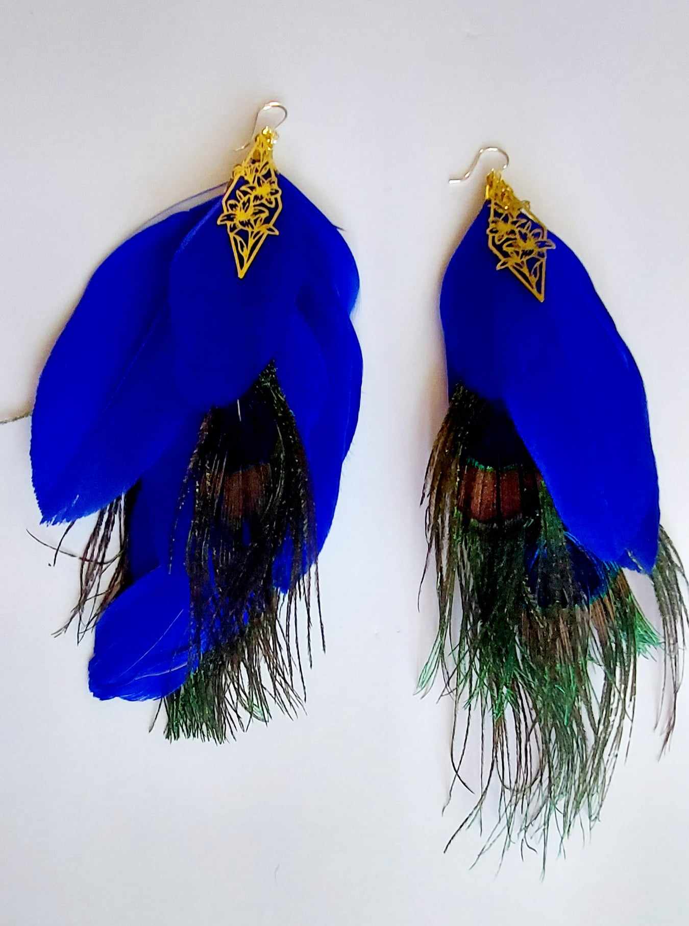 Power Peacock Feather Earrings