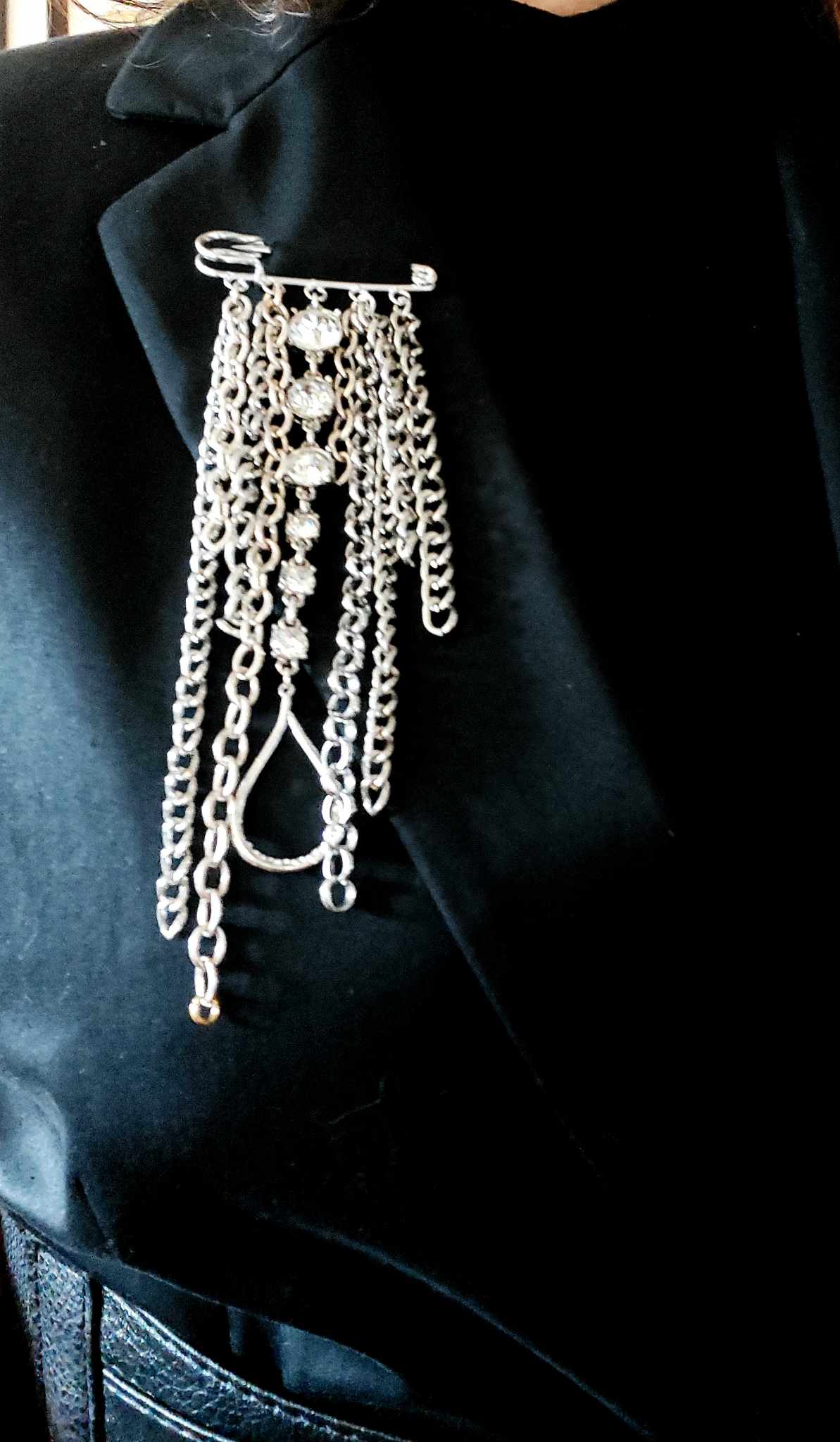 Crystal Tears Lapel Pin
