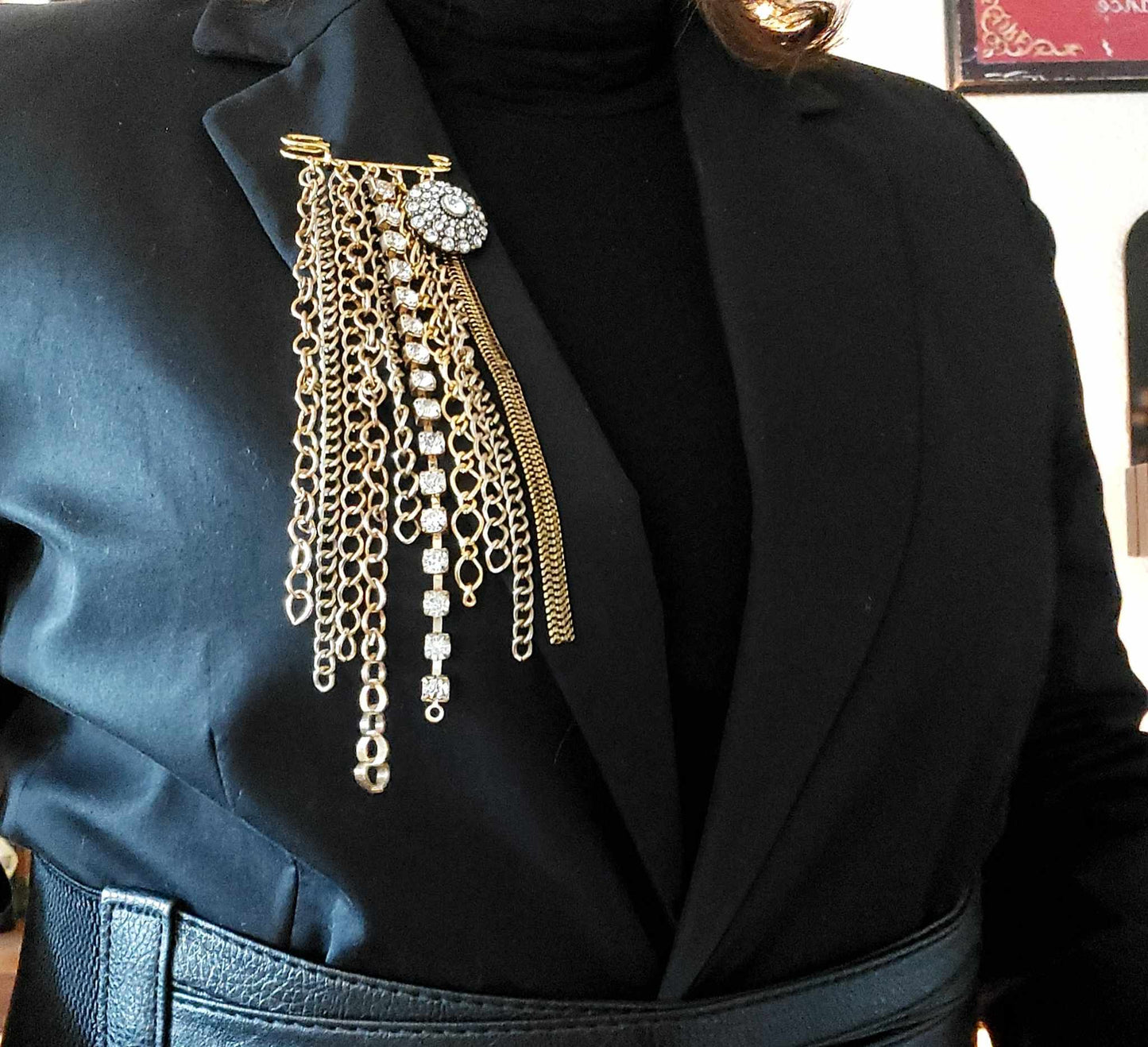 Crystal Flora Lapel Pin