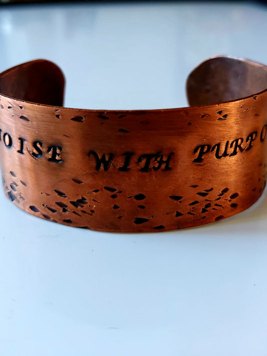 "Noise With Purpose" Copper Cuff