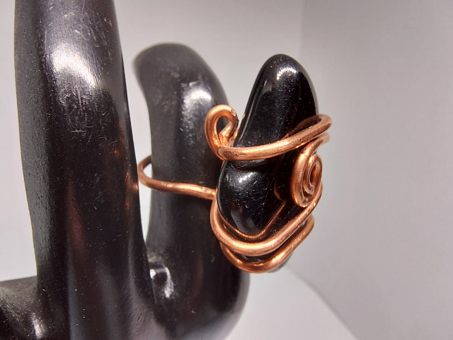 Onyx Copper Wire Ring