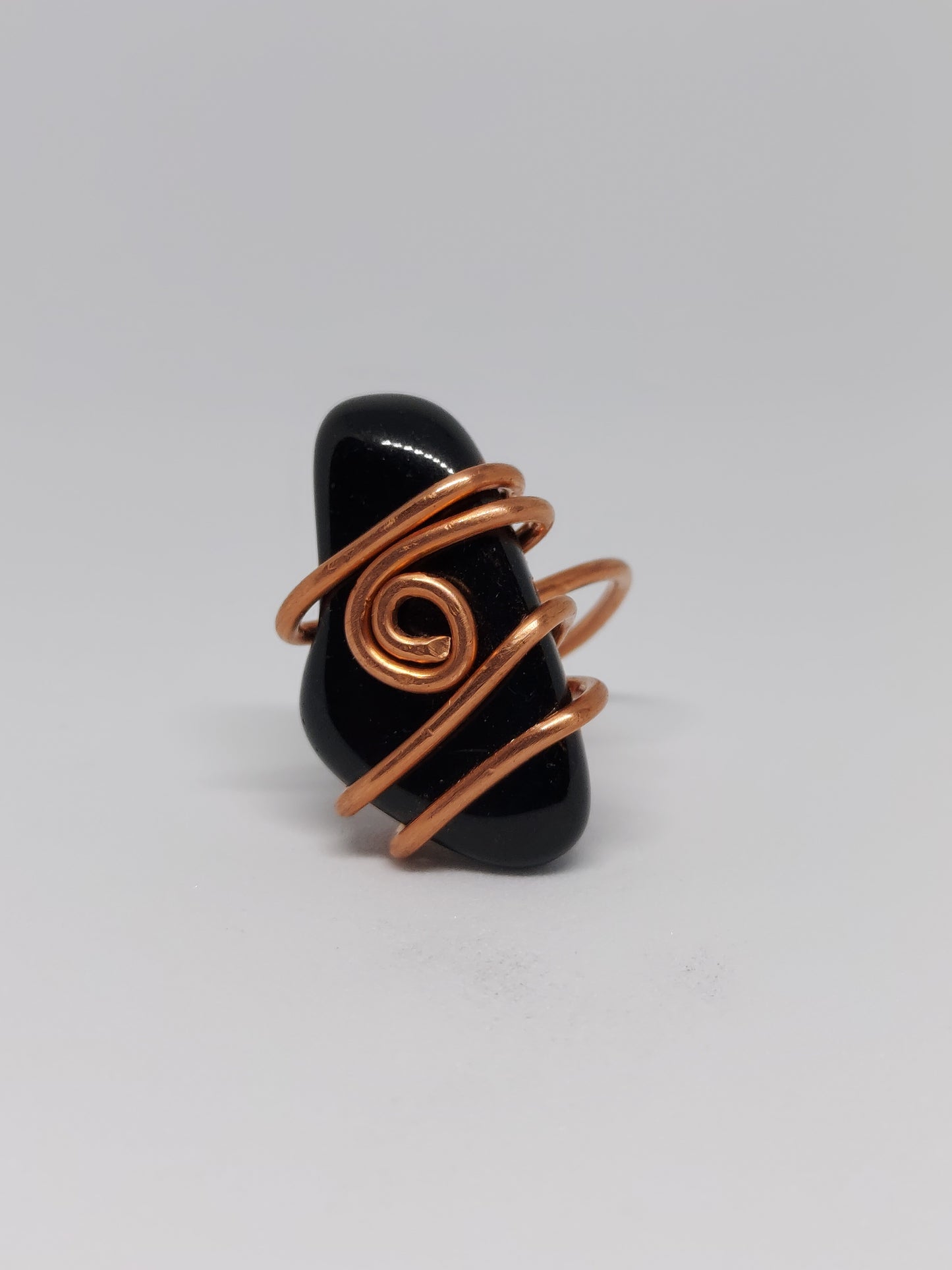 Onyx Copper Wire Ring