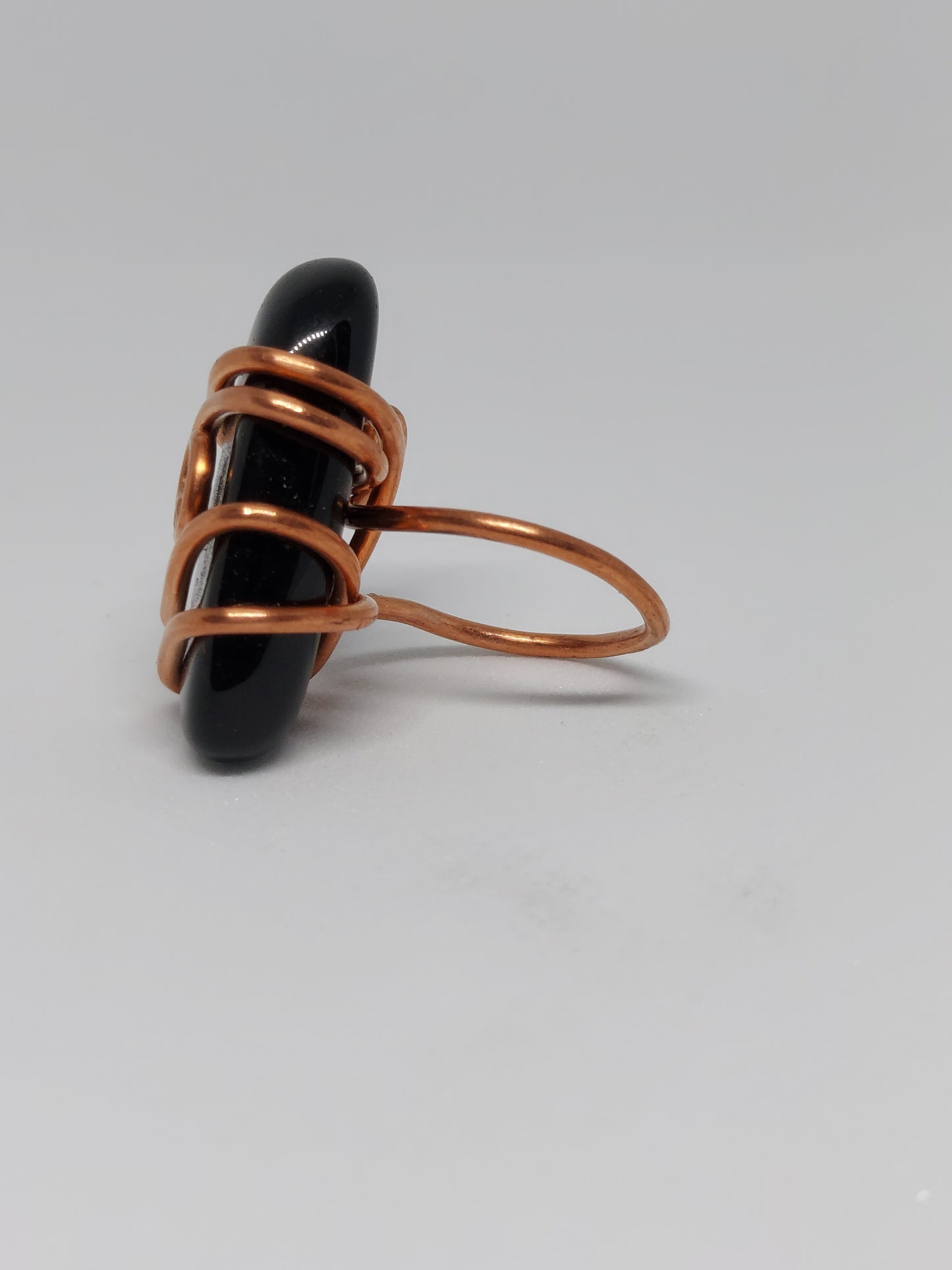 Onyx Copper Wire Ring