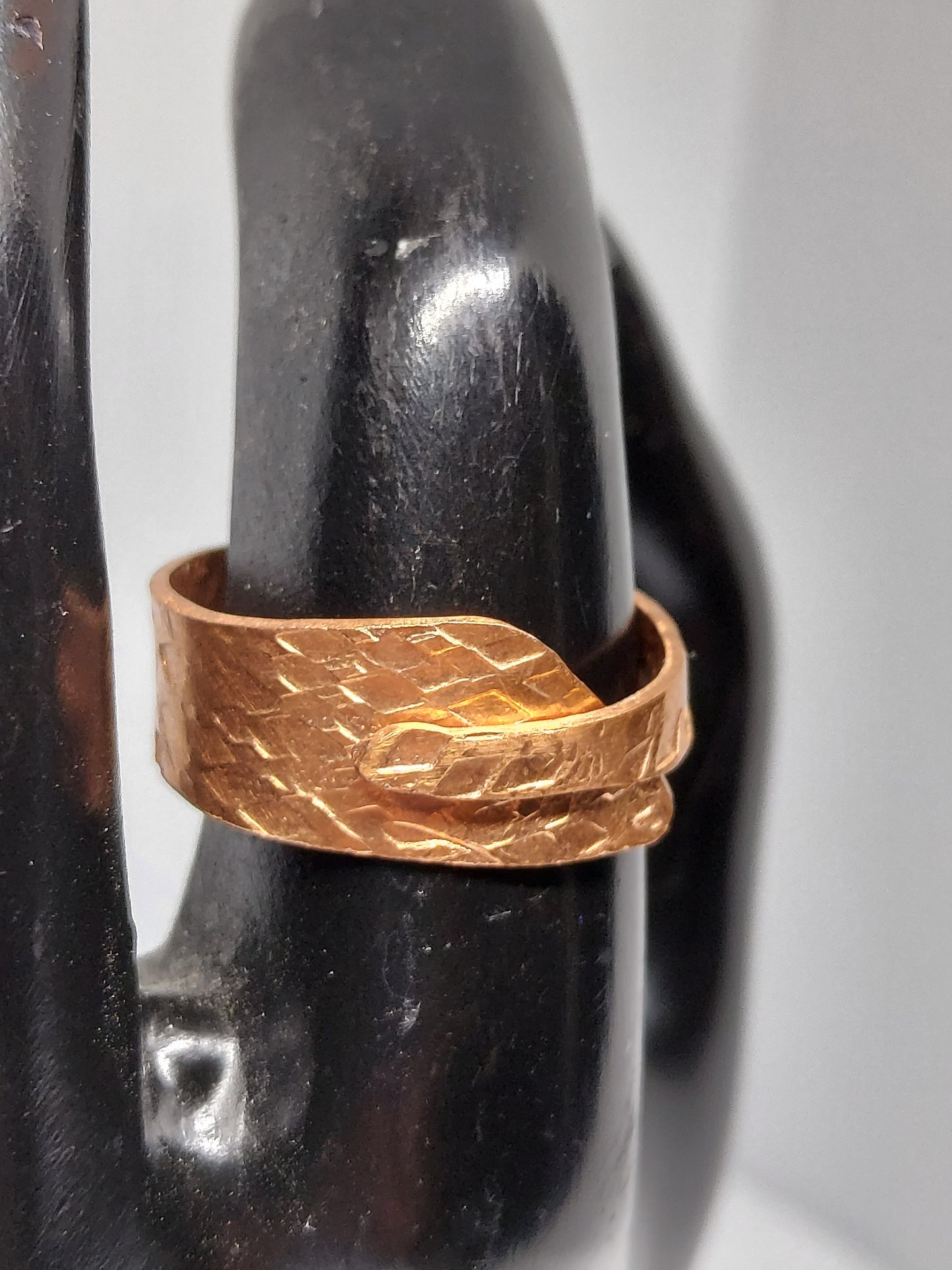 Skinny Fabric Pressed Copper Ring