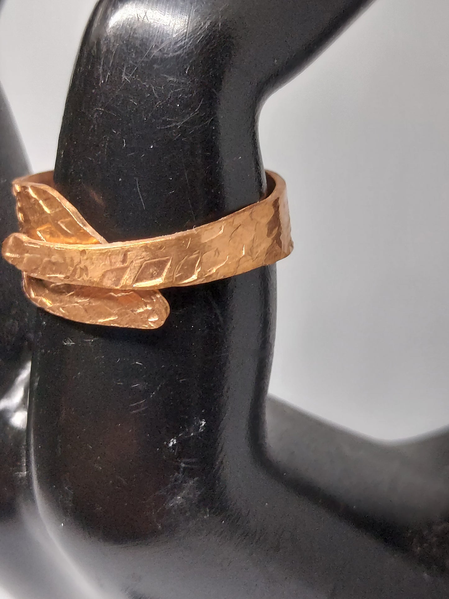 Skinny Fabric Pressed Copper Ring