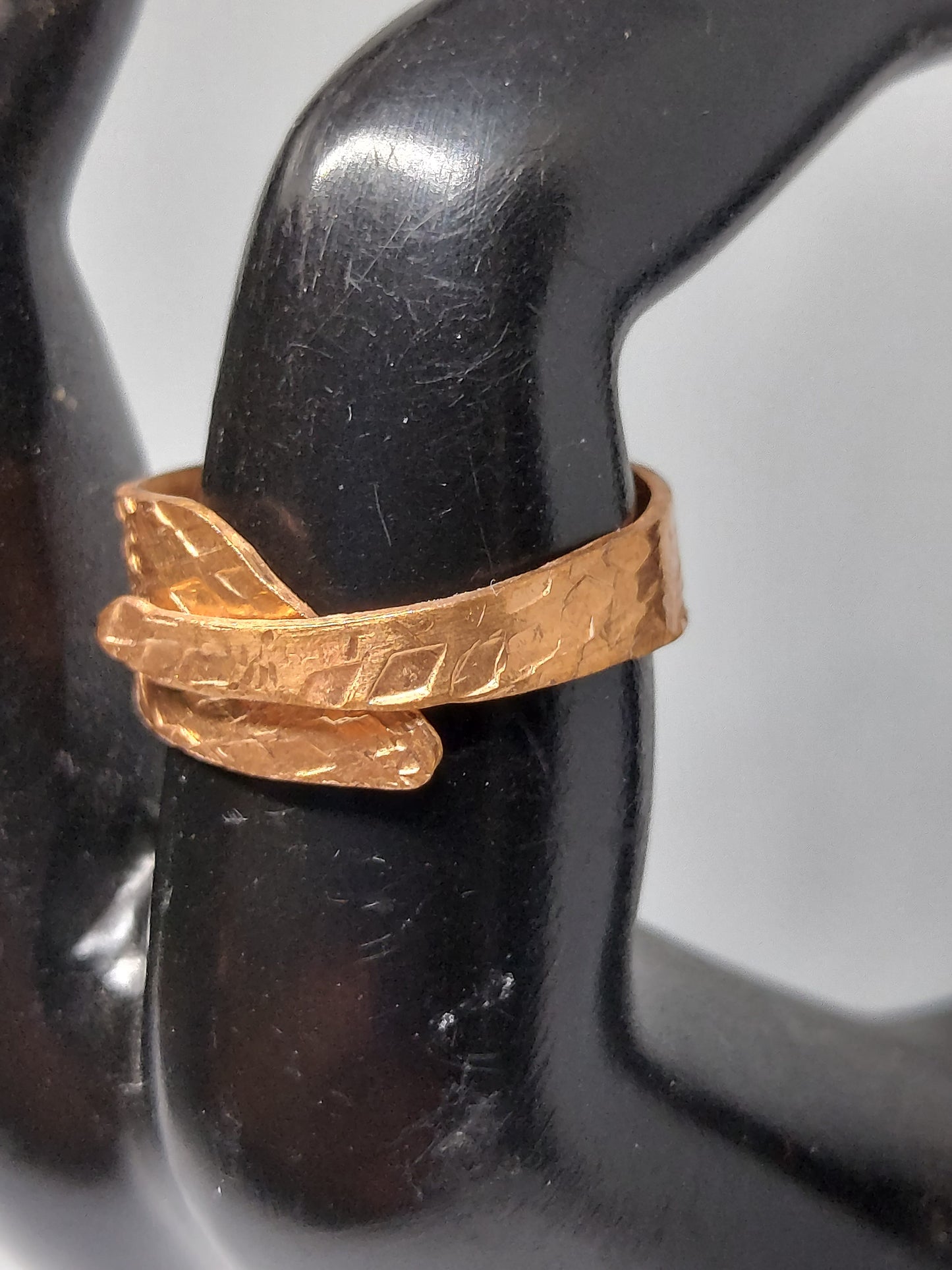 Skinny Fabric Pressed Copper Ring