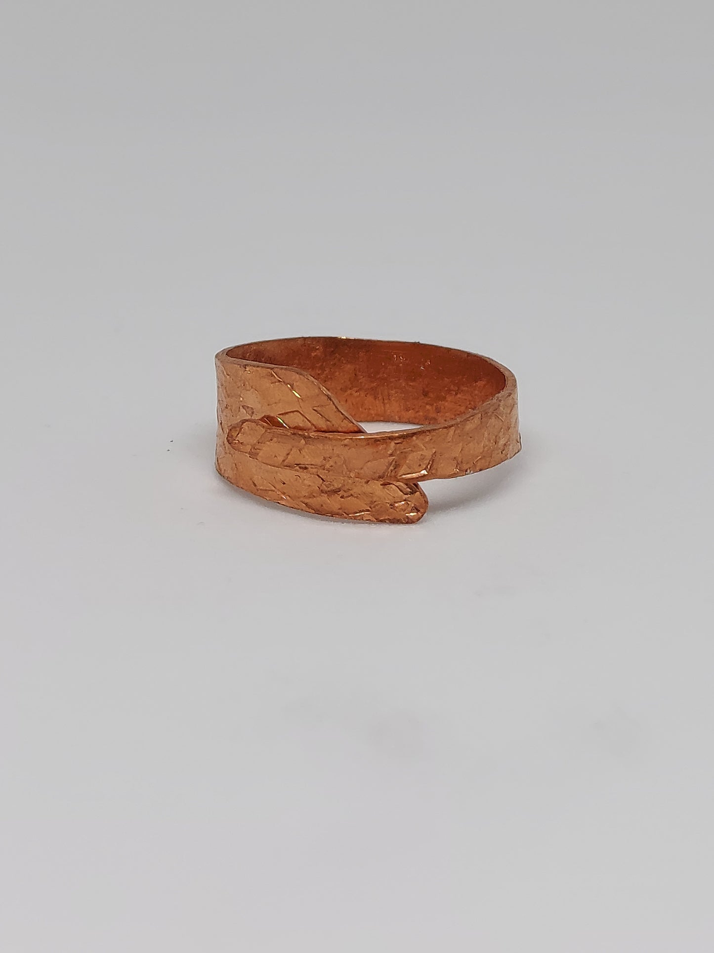 Skinny Fabric Pressed Copper Ring