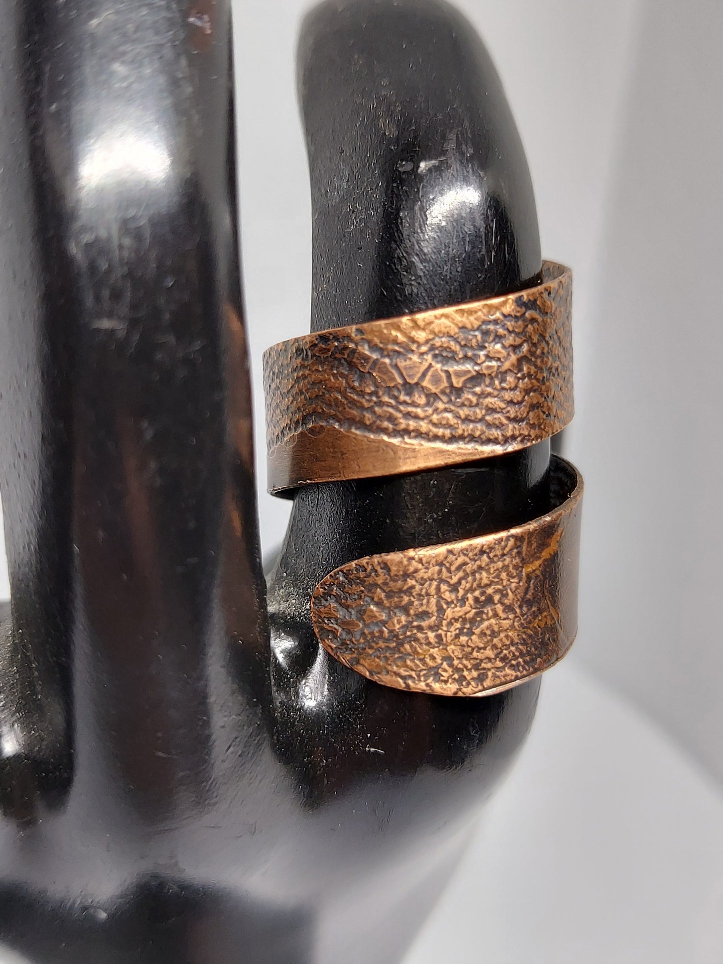 Adjustable Fabric Pressed Copper Ring (Stained & Double Wrap)