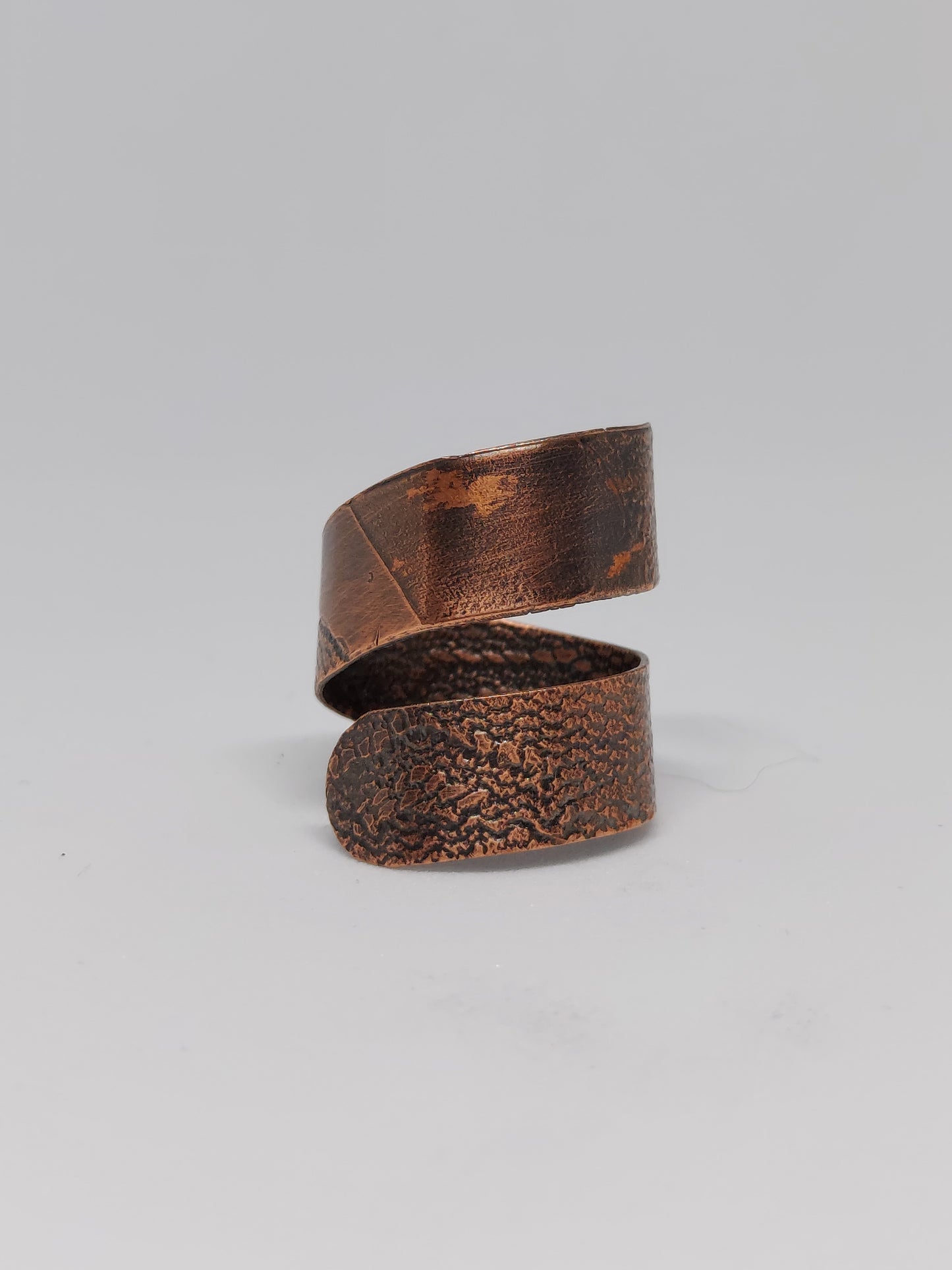 Adjustable Fabric Pressed Copper Ring (Stained & Double Wrap)