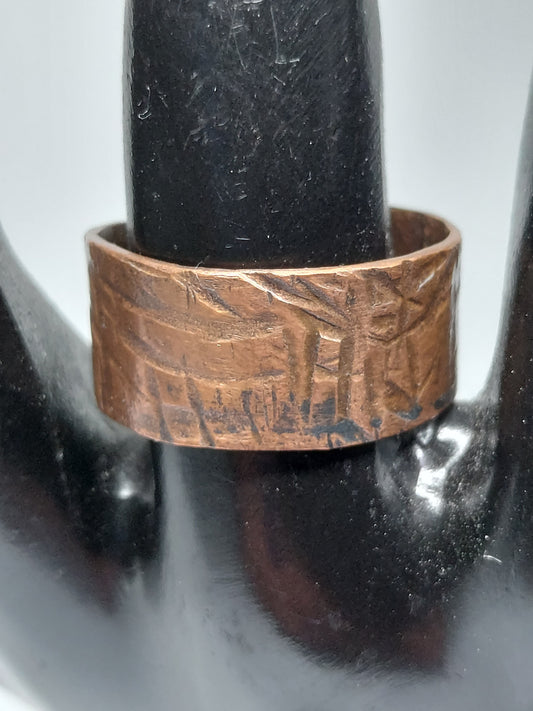 Open Fabric Pressed Copper Ring