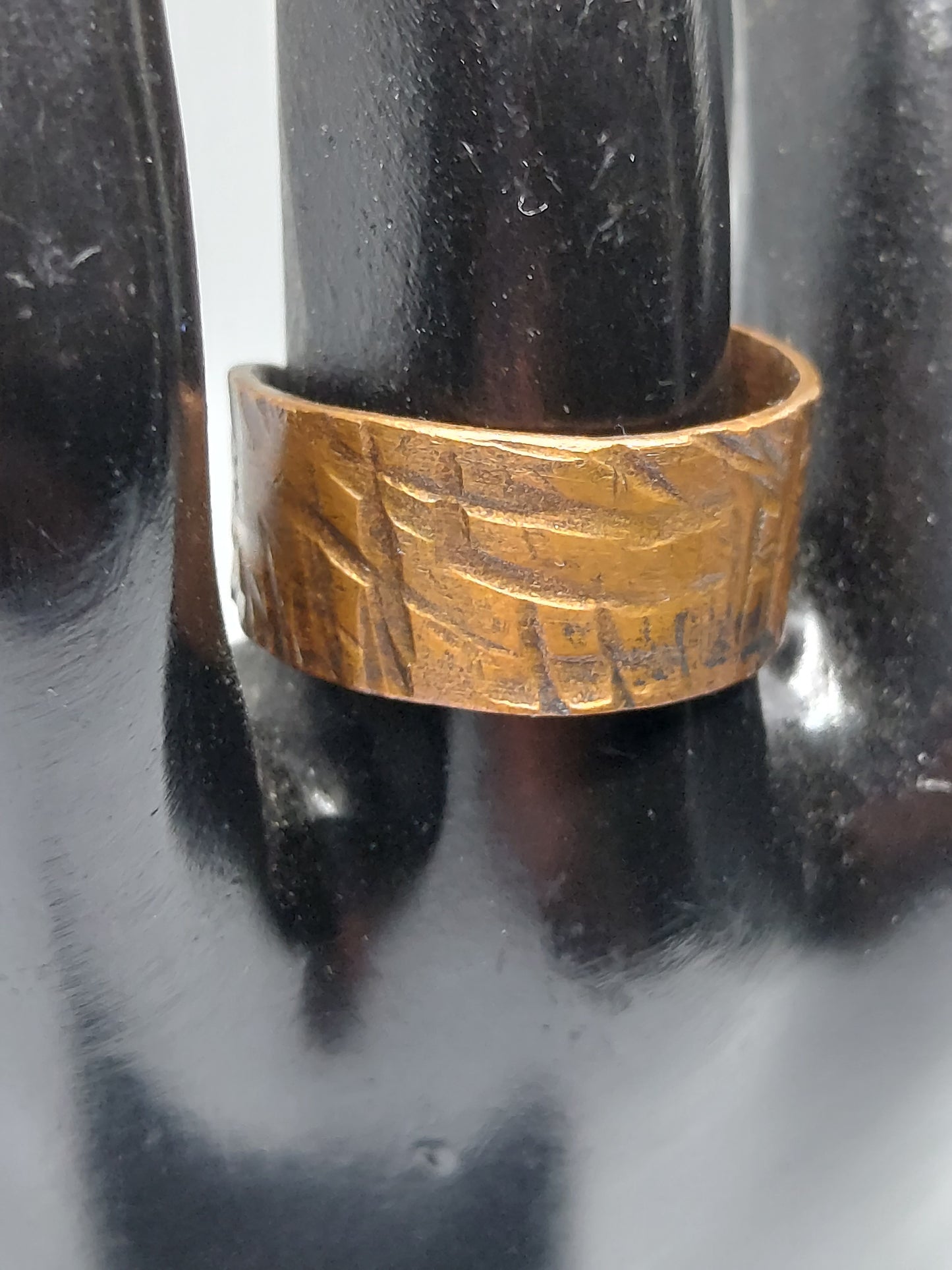 Open Fabric Pressed Copper Ring