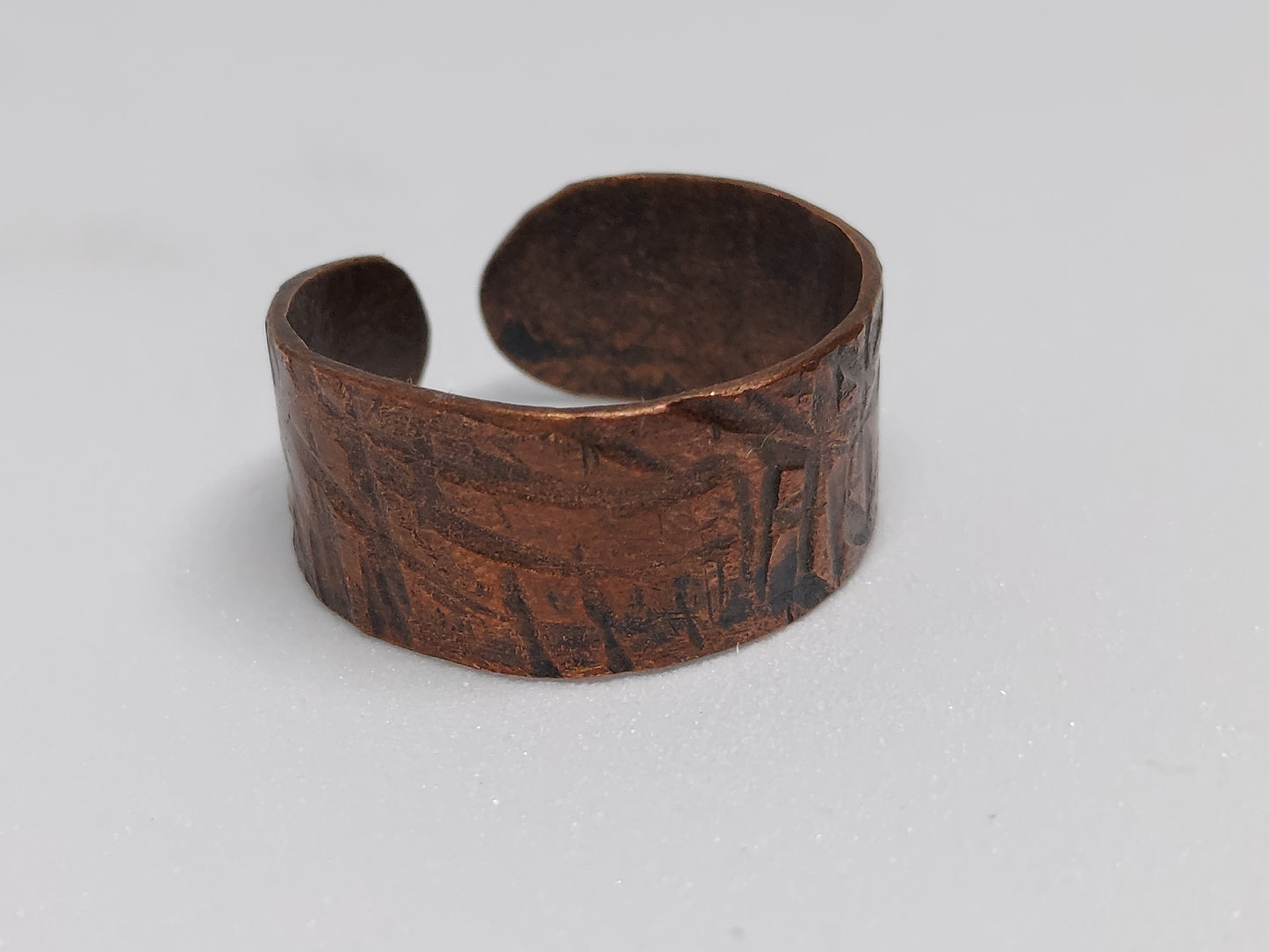 Open Fabric Pressed Copper Ring