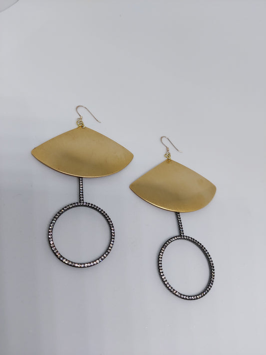 Sparkle Fan Drop Earrings