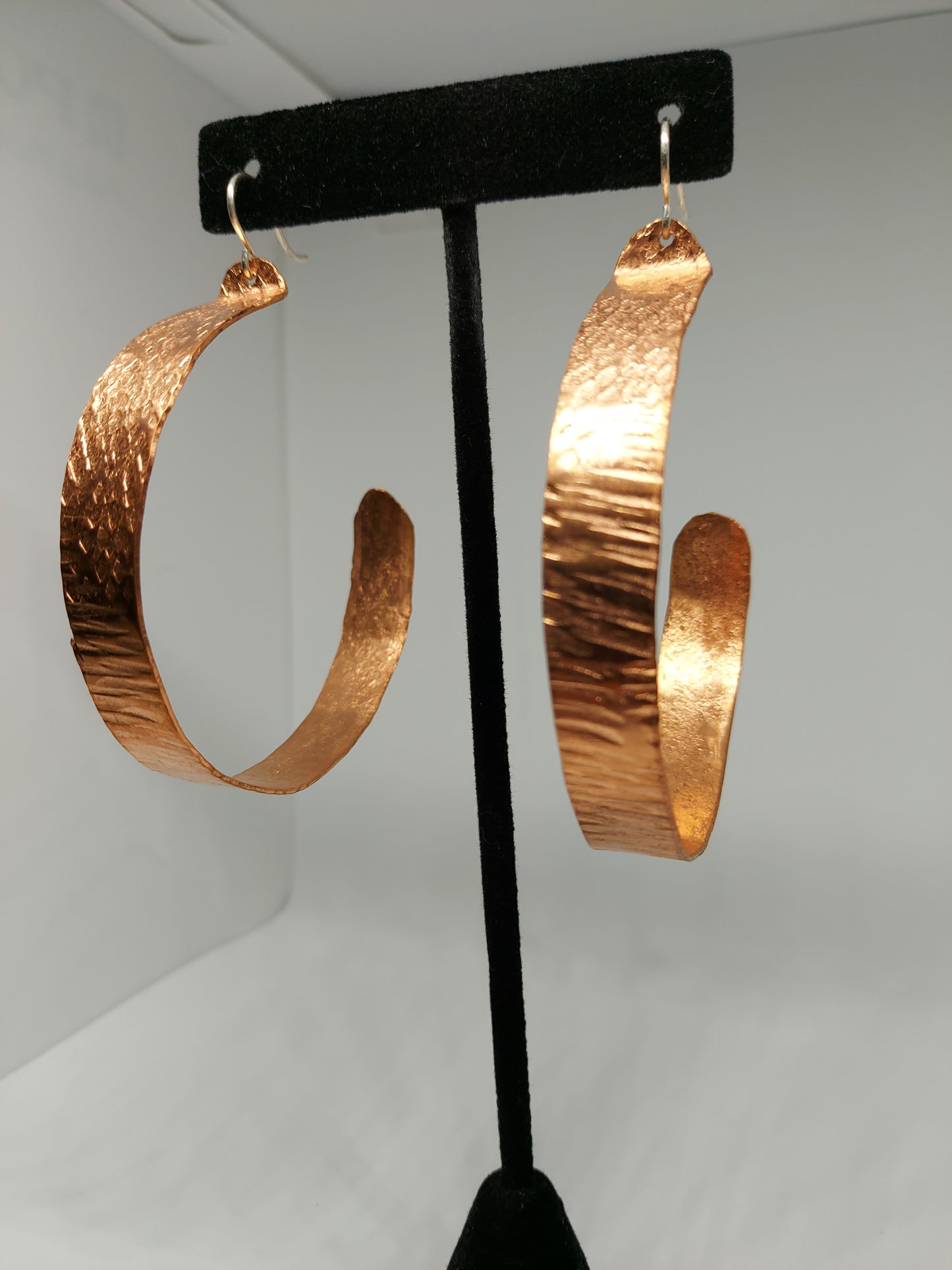 Large Textured Copper Hoops