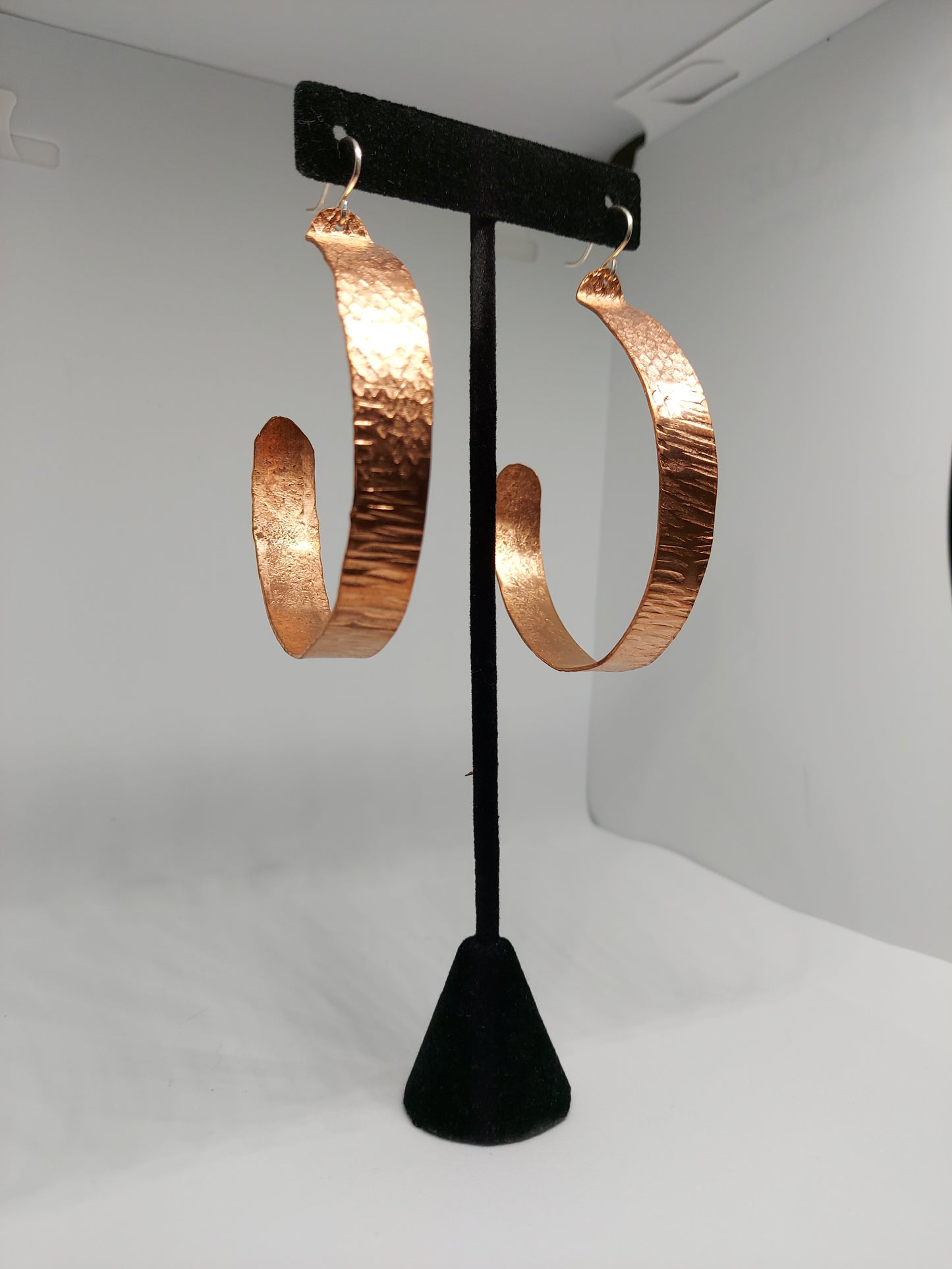 Large Textured Copper Hoops