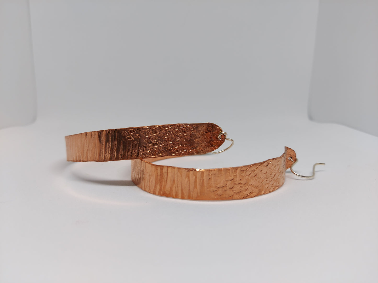 Large Textured Copper Hoops