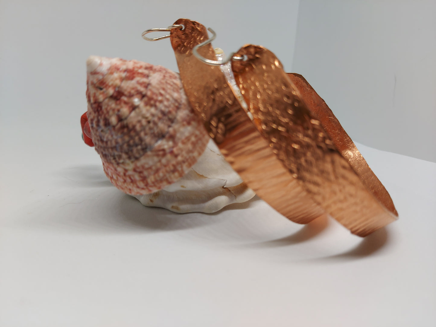 Large Textured Copper Hoops