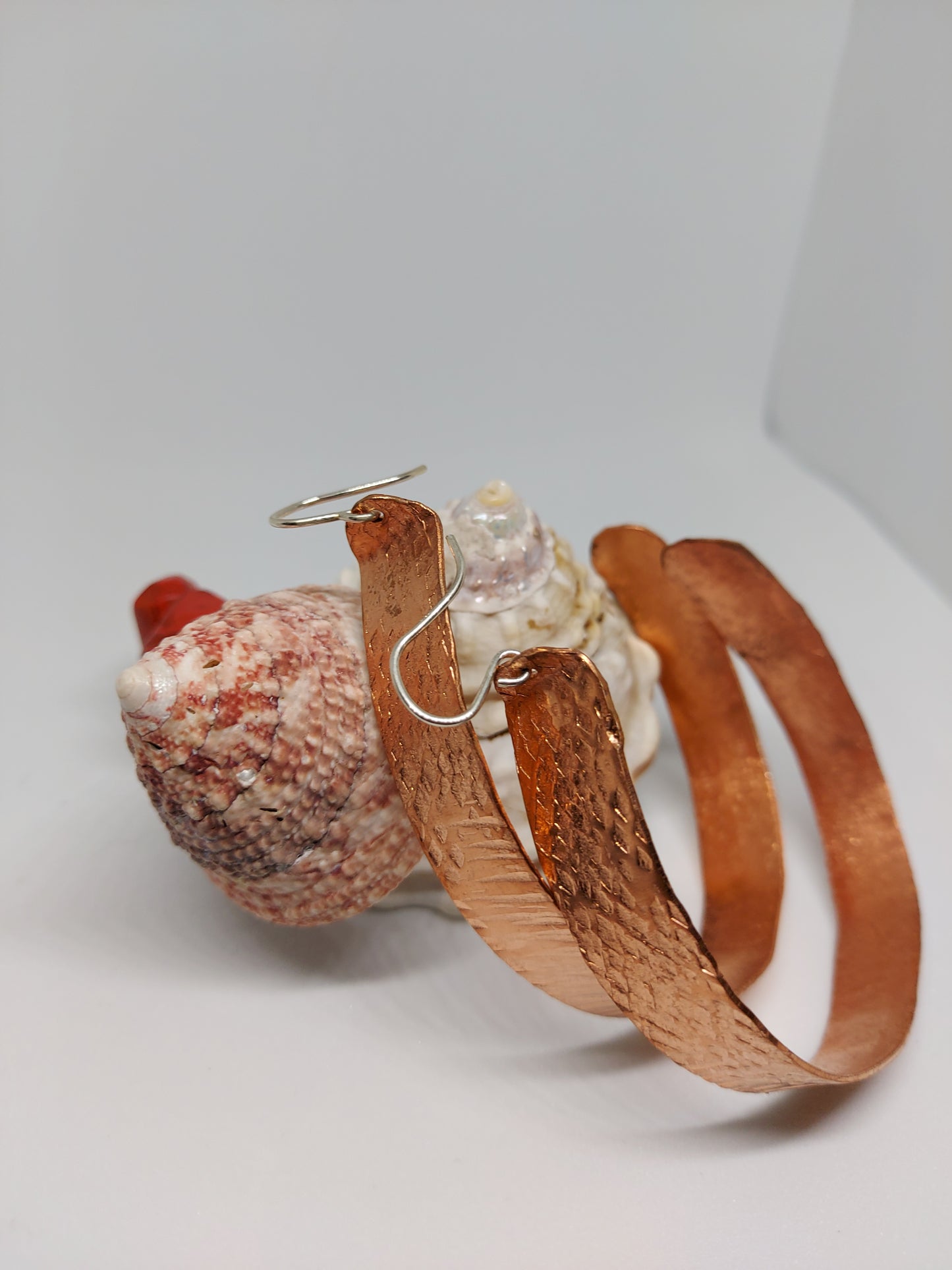 Large Textured Copper Hoops