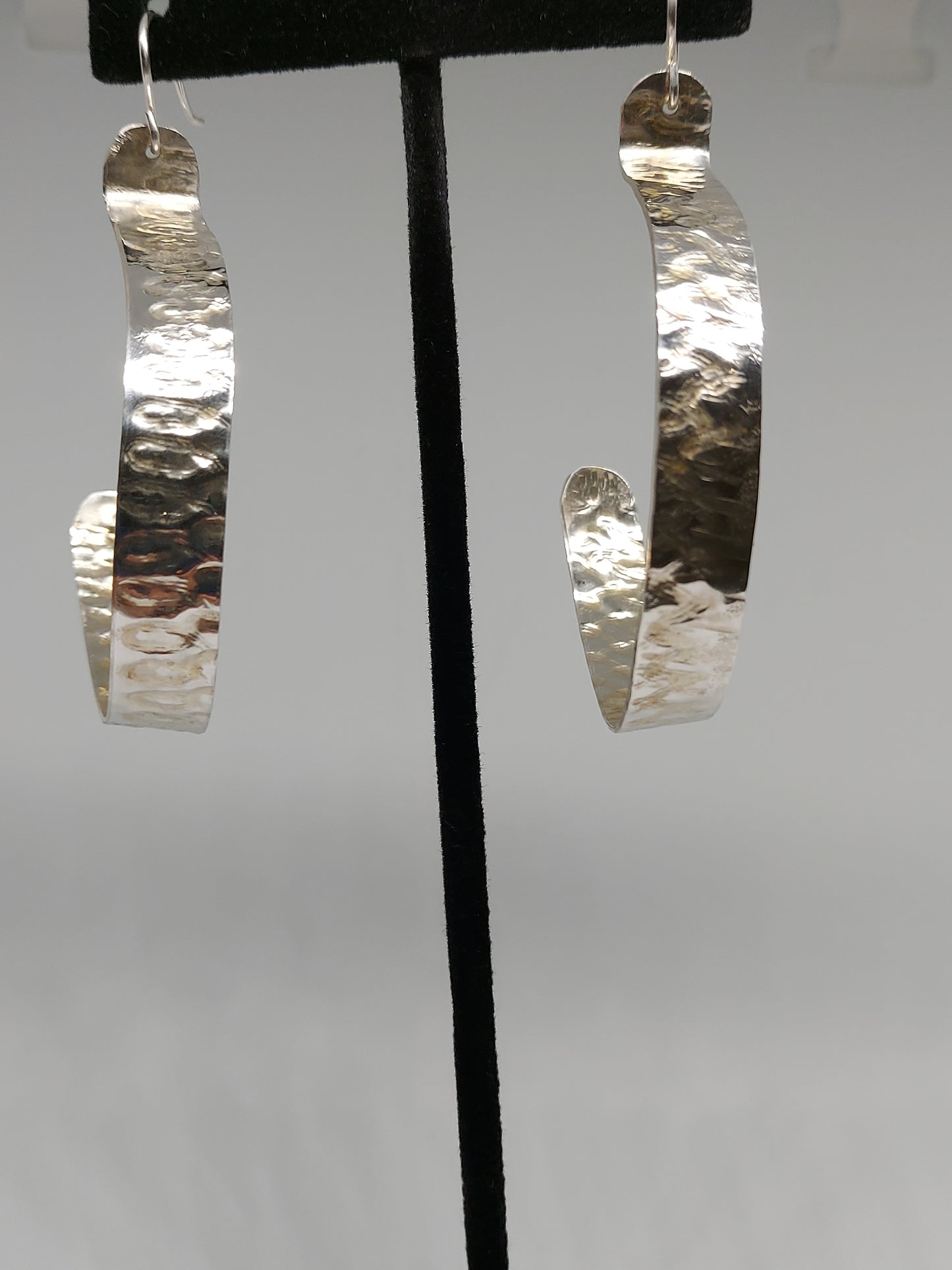 Sterling Silver Textured Hoops