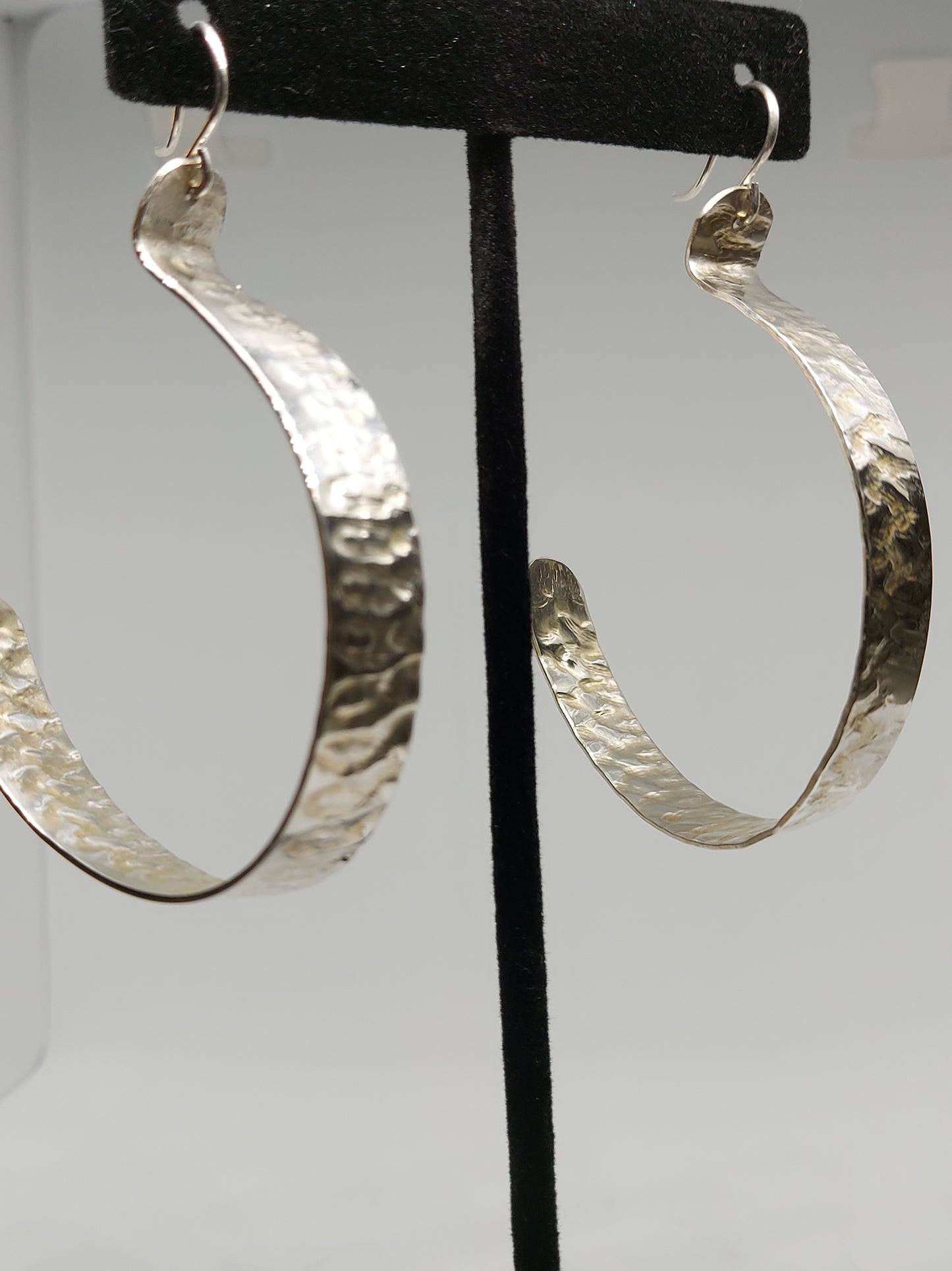 Sterling Silver Textured Hoops