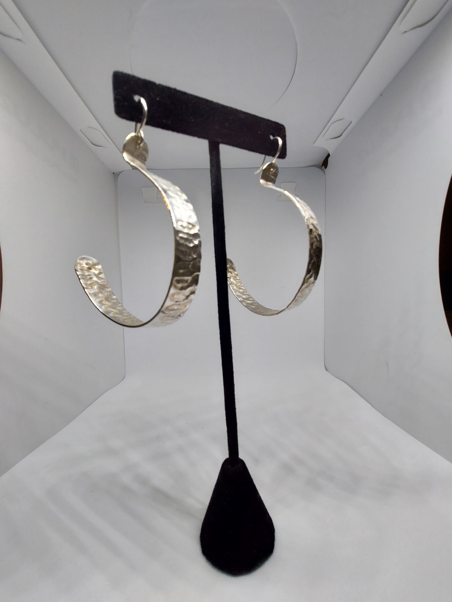 Sterling Silver Textured Hoops