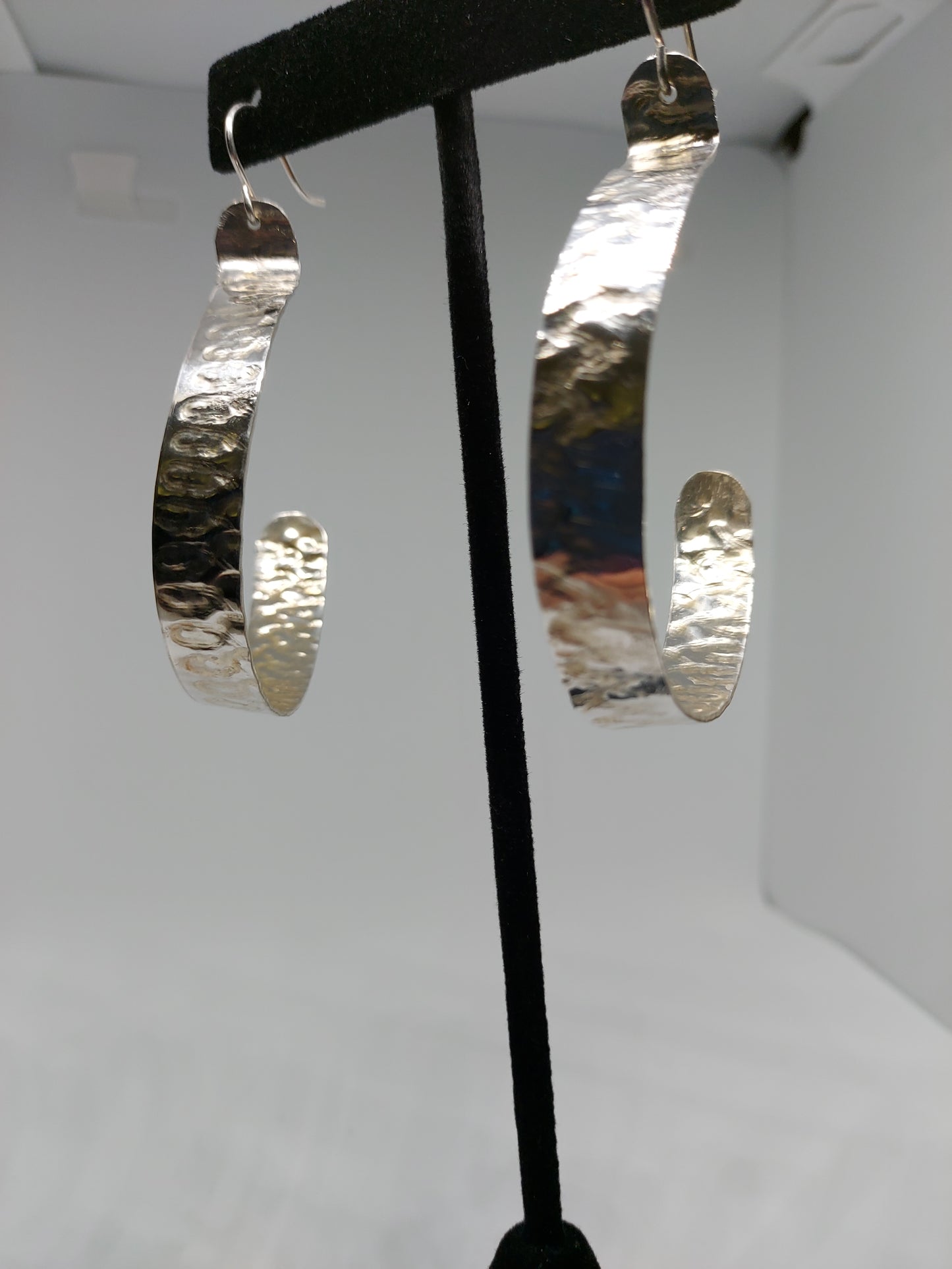 Sterling Silver Textured Hoops