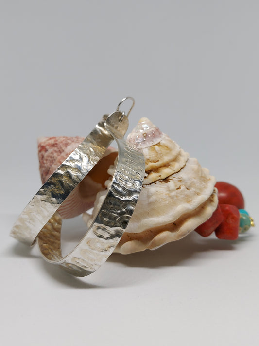 Sterling Silver Textured Hoops