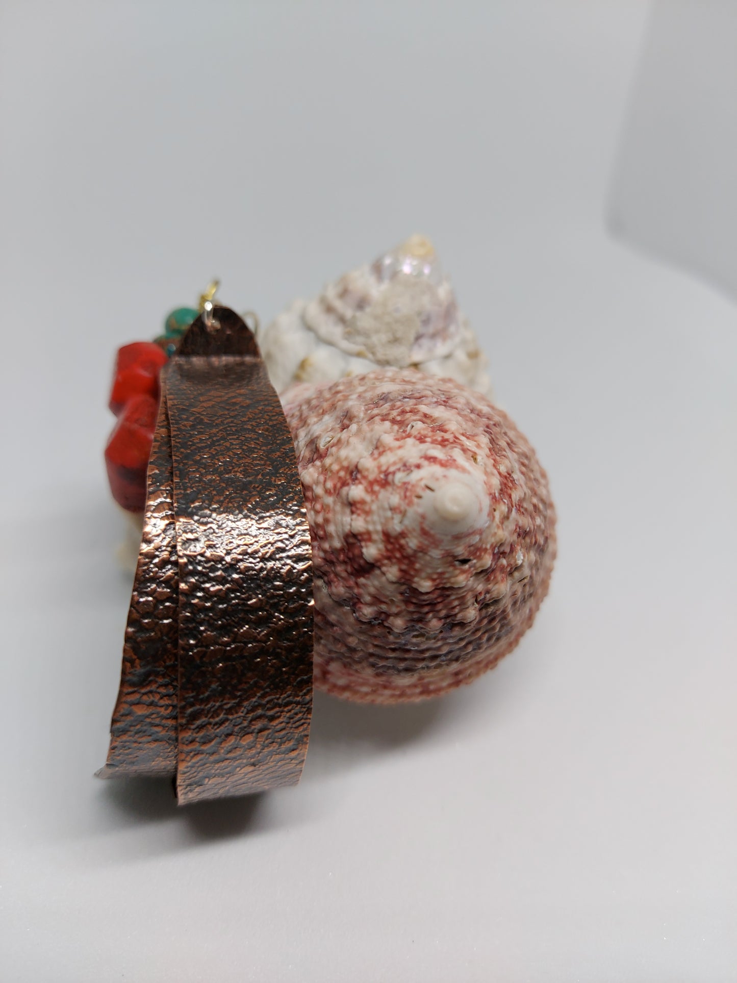 Stained Copper Half Hoop Earrings