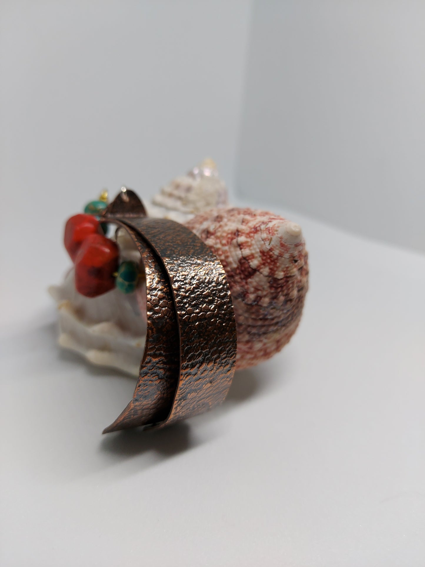 Stained Copper Half Hoop Earrings